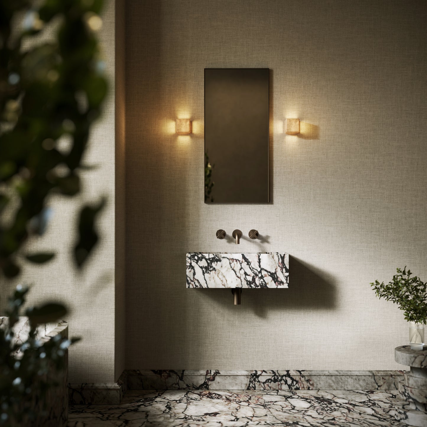Tucci Calacatta Viola Marble Wall Hung Basin 600mm