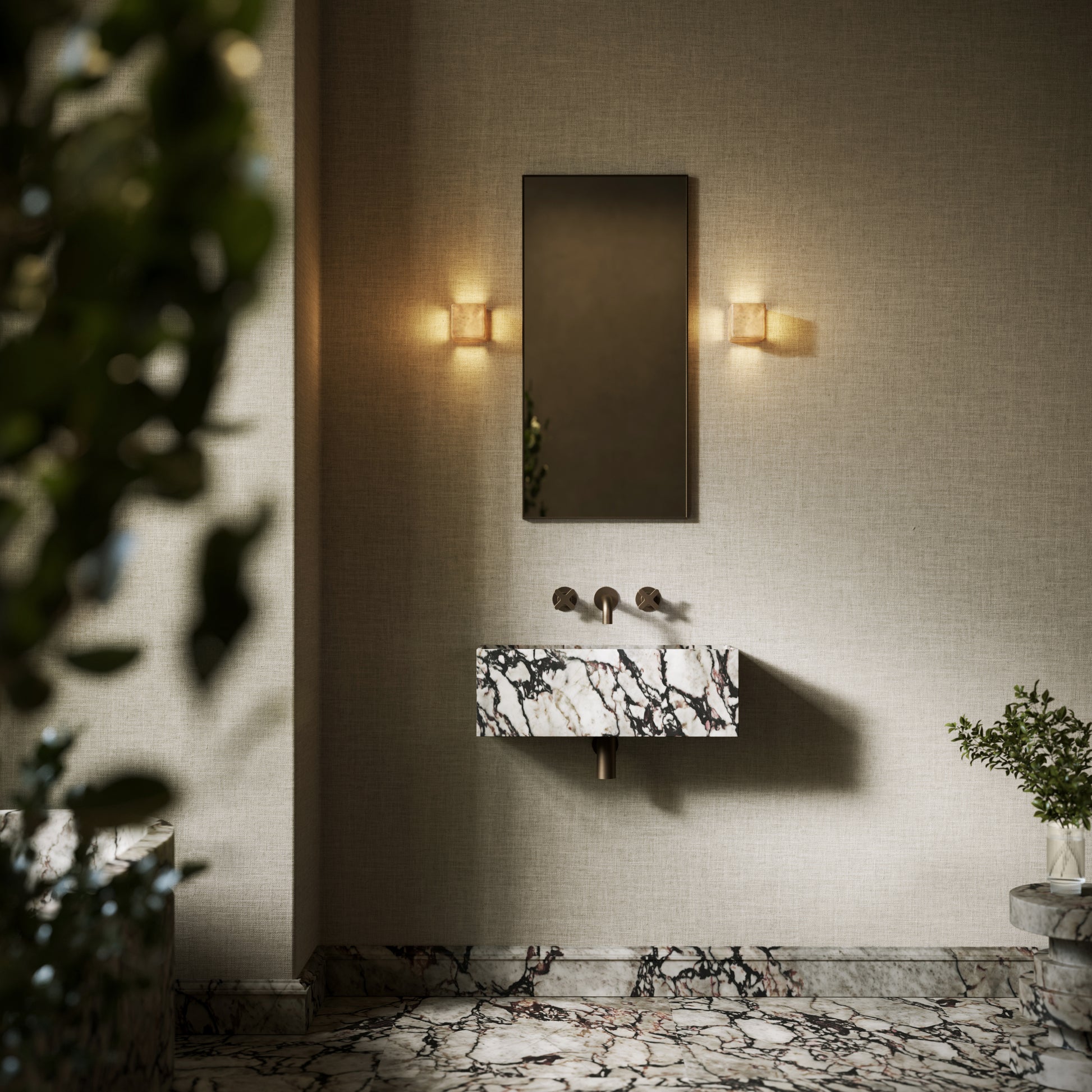 Tucci Calacatta Viola Marble Wall Hung Basin 600mm