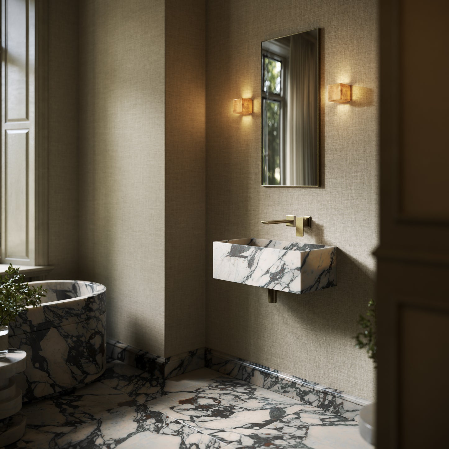 Tucci Calacatta Viola Marble Wall Hung Basin 600mm