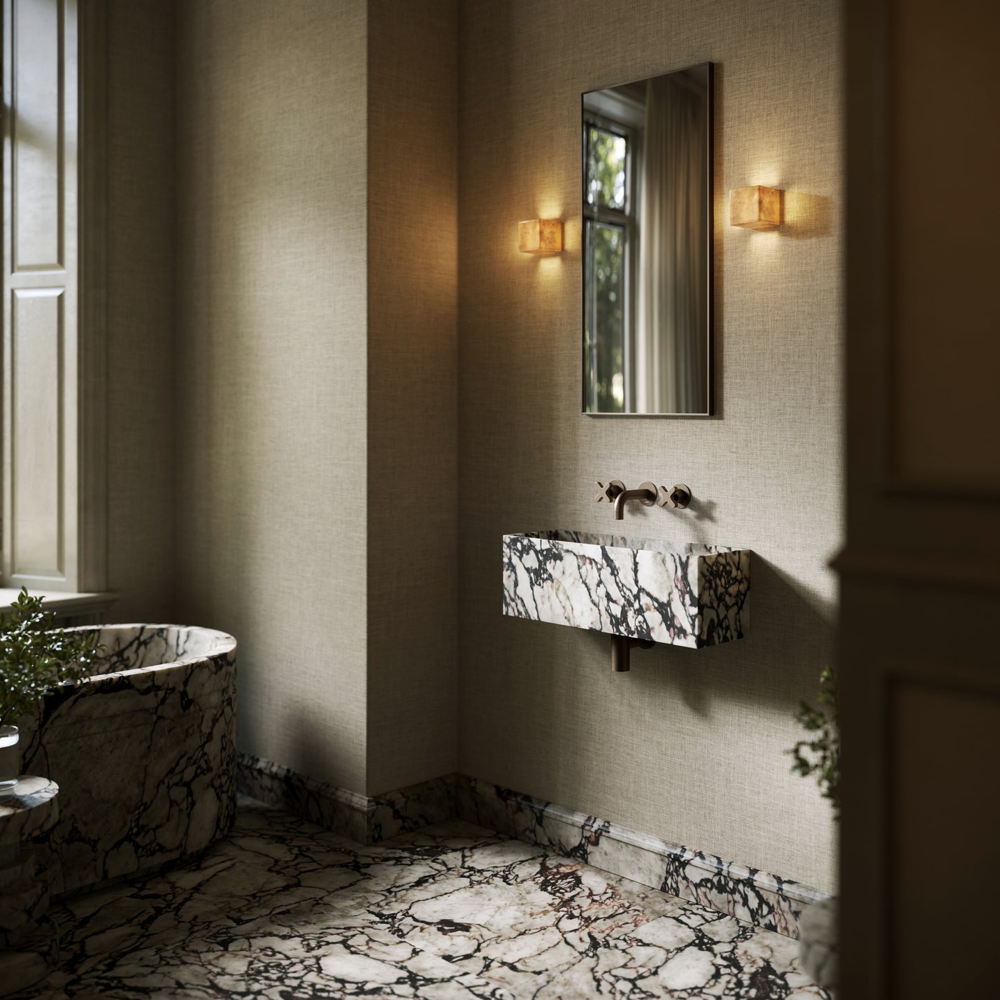 Tucci Calacatta Viola Marble Wall Hung Basin 600mm