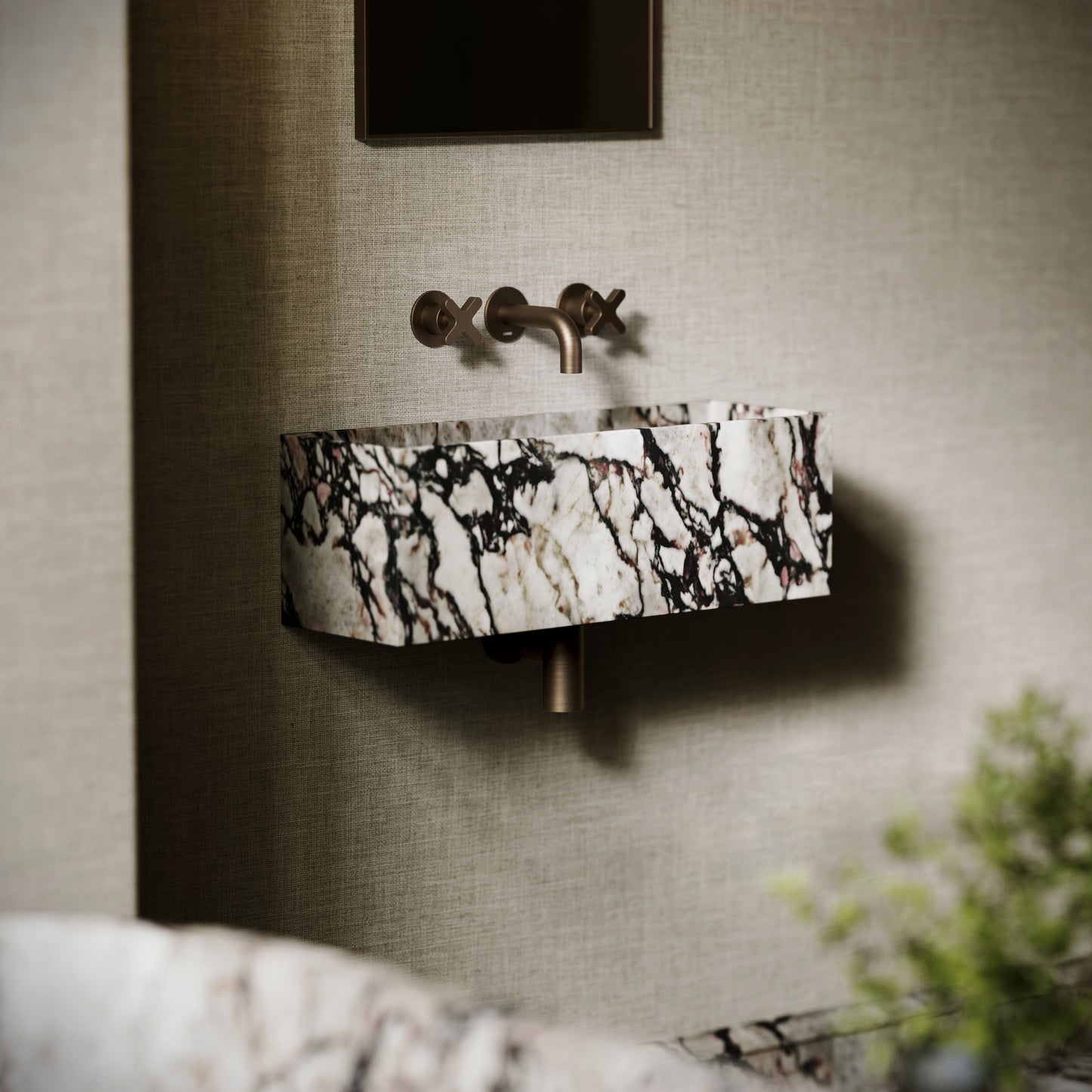 Tucci Calacatta Viola Marble Wall Hung Basin 600mm