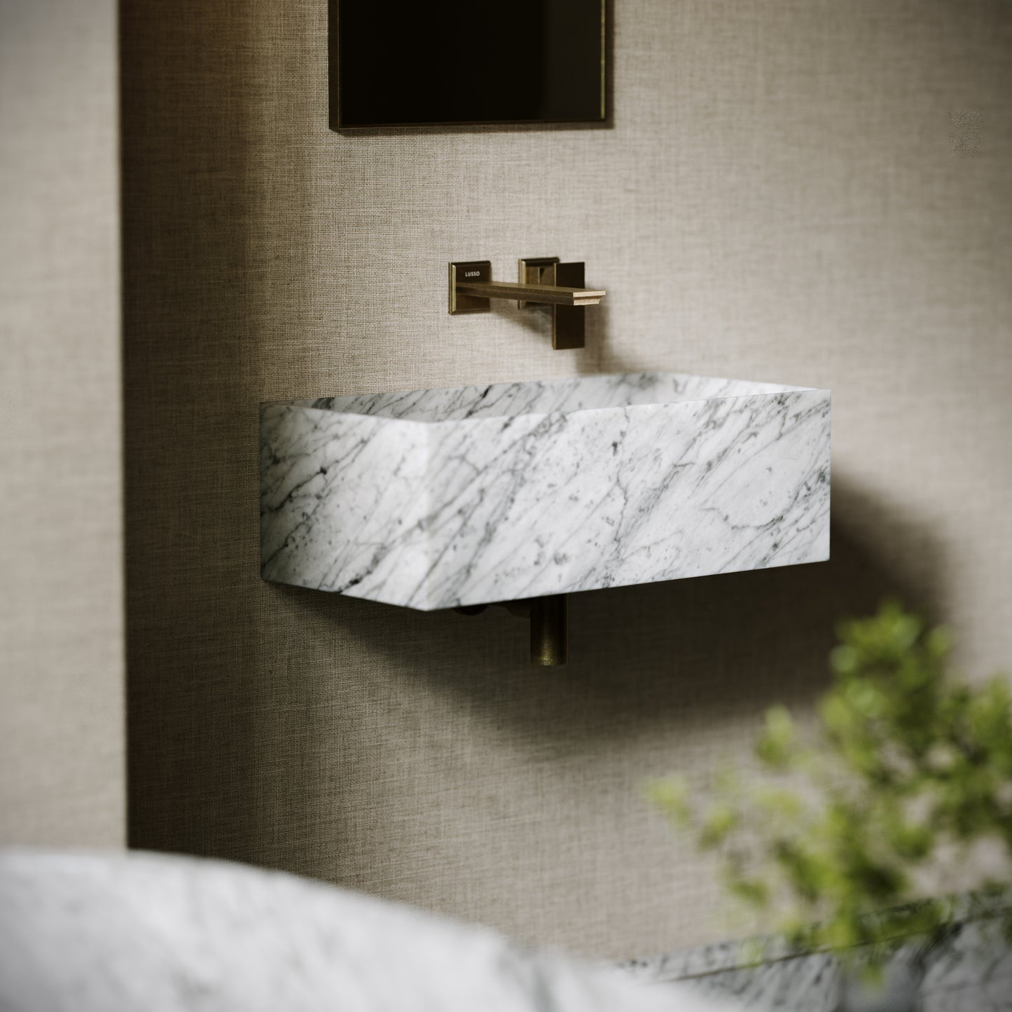 Tucci Carrara Marble Wall Hung Basin 600mm