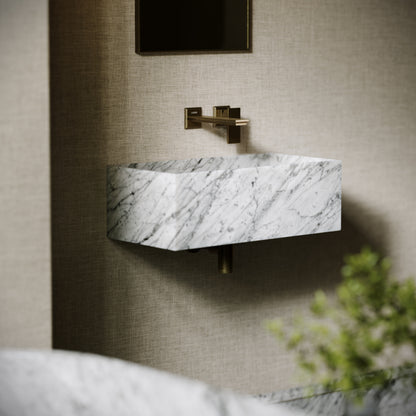 Tucci Carrara Marble Wall Hung Basin 600mm