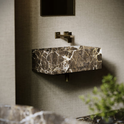 Tucci Dark Emperador Marble Wall Hung Basin 600mm