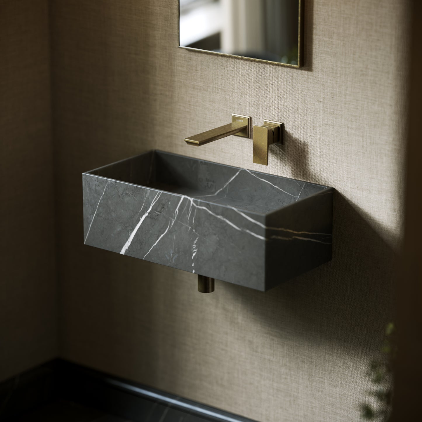 Tucci Pietra Grey Marble Wall Hung Basin 600mm
