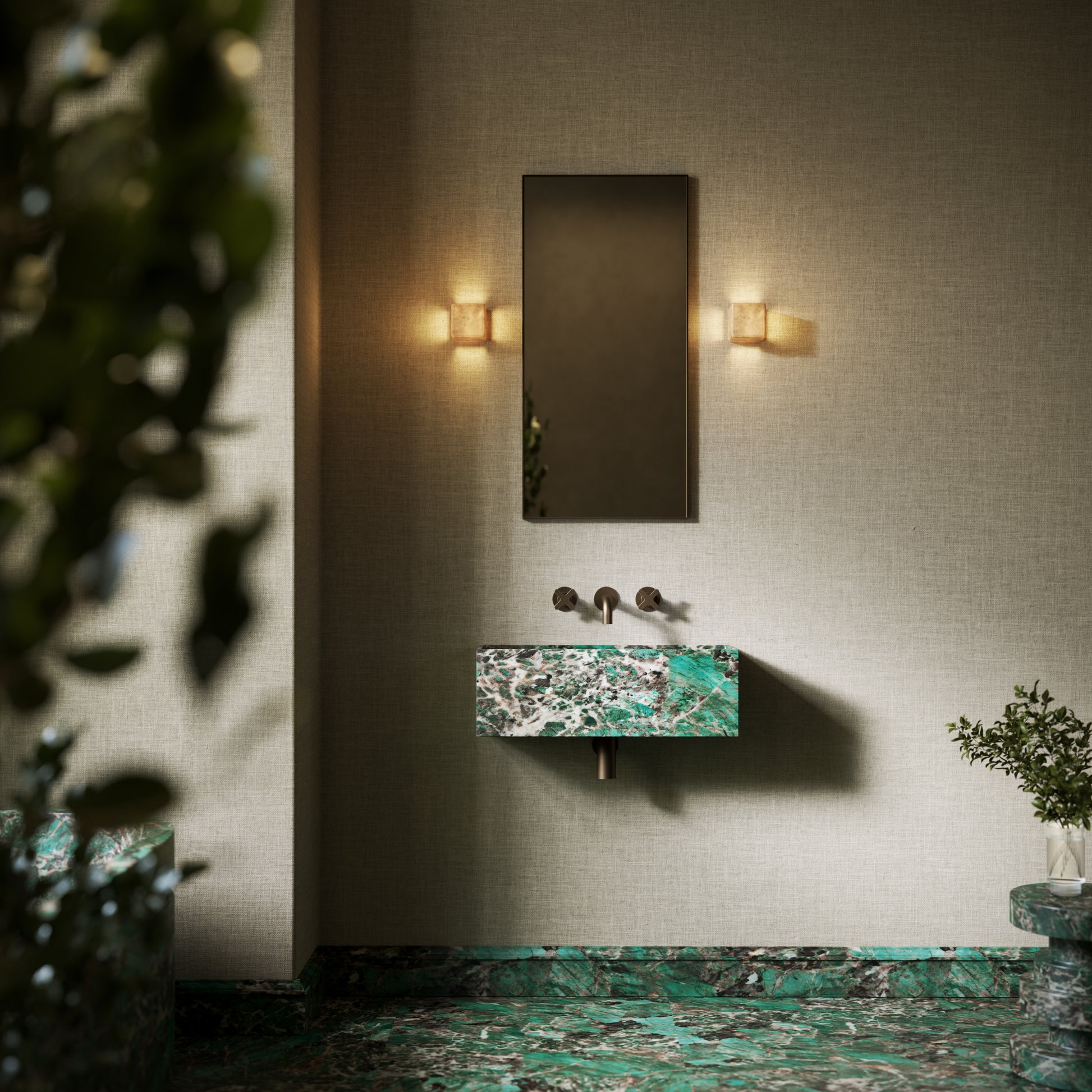Tucci Tiffany Marble Wall Hung Basin 600mm