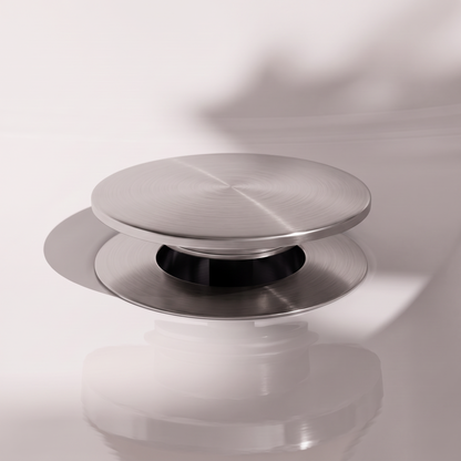 Luxe Brushed Stainless Unslotted Click Clack Basin Waste