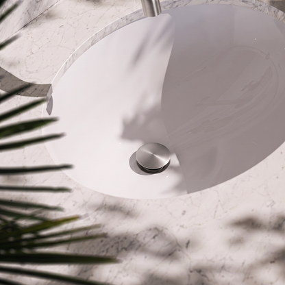 Luxe Brushed Stainless Unslotted Click Clack Basin Waste