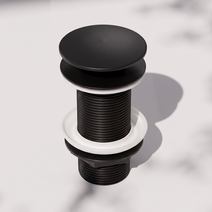 Luxe Matte Black Unslotted Click Clack Basin Waste