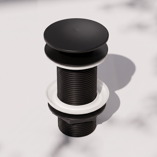 Luxe Matte Black Unslotted Click Clack Basin Waste