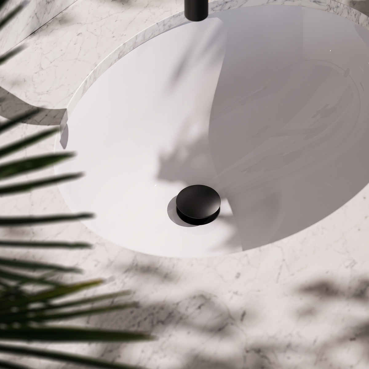 Luxe Matte Black Unslotted Click Clack Basin Waste