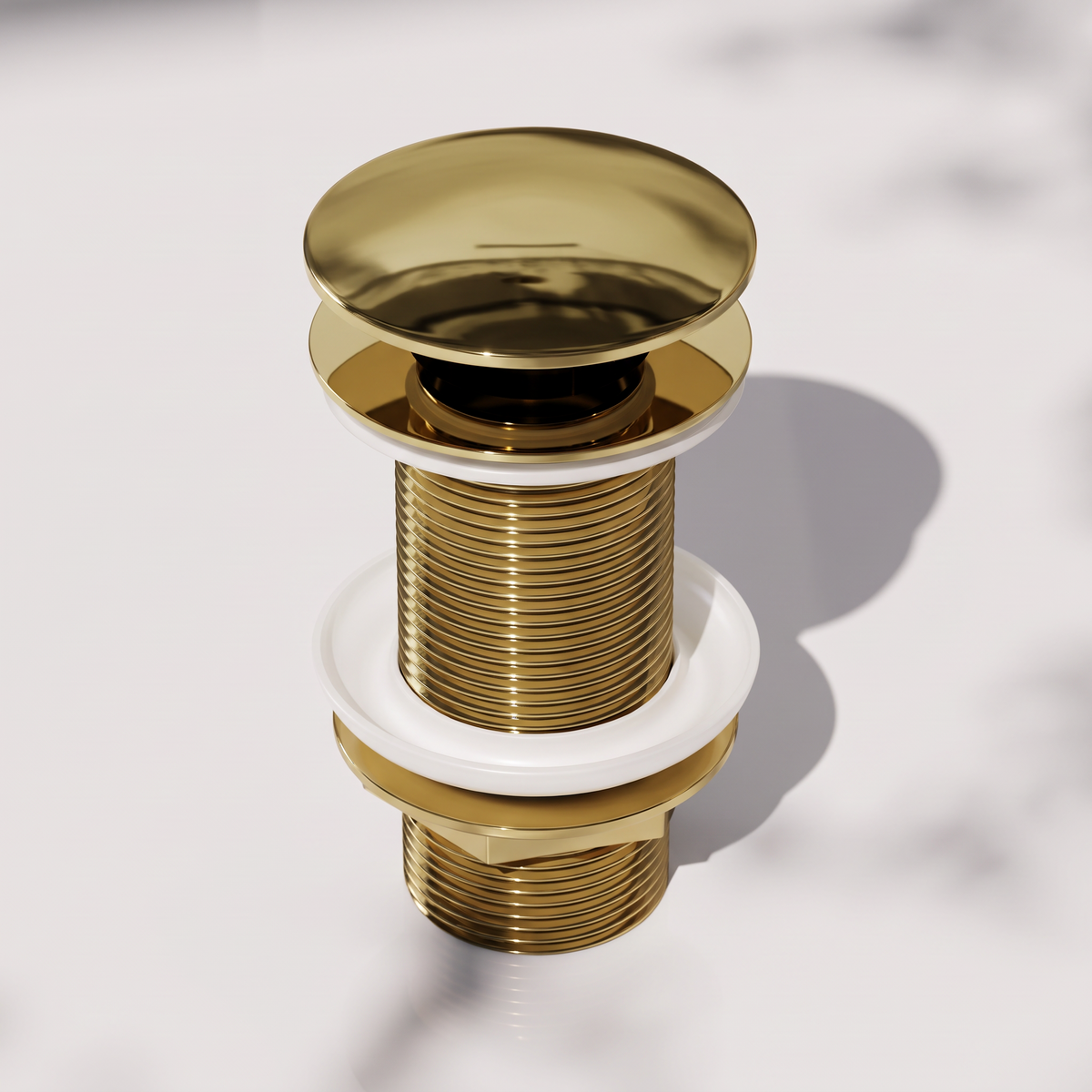 Luxe Polished Brass Unslotted Click Clack Basin Waste