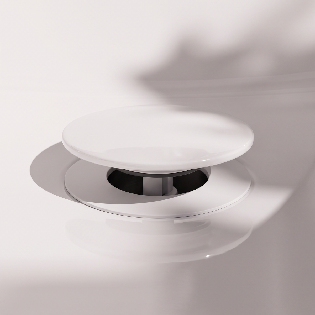 Luxe Polished White Unslotted Click Clack Basin Waste