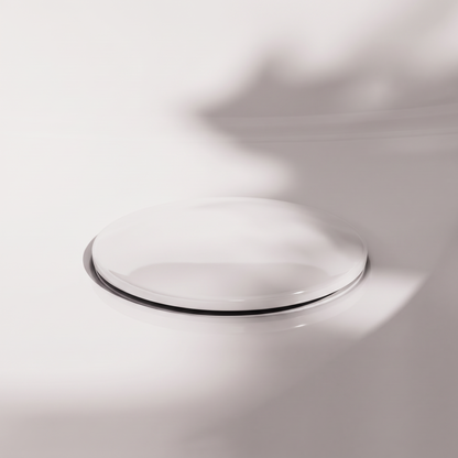 Luxe Polished White Unslotted Click Clack Basin Waste