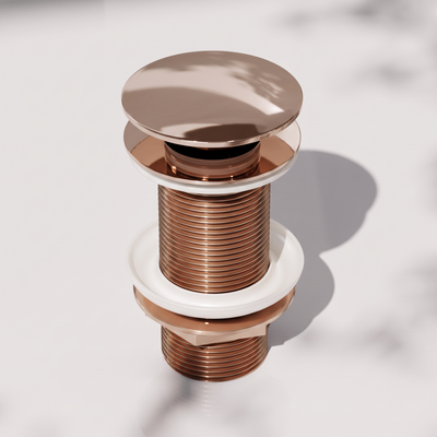 Luxe Rose Gold Unslotted Click Clack basin Waste