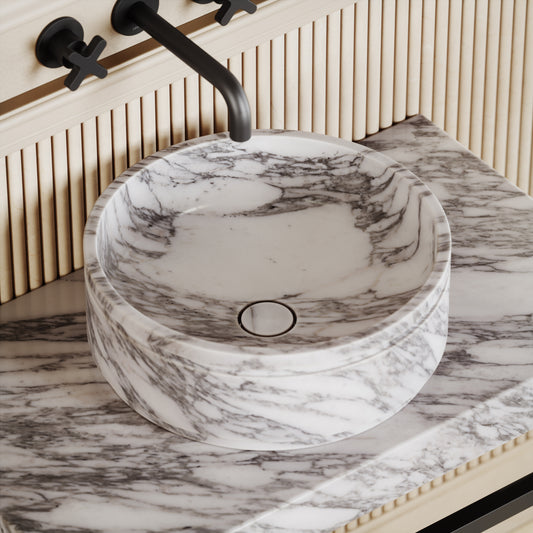 Vaso Arabescato Marble Countertop Basin 400mm