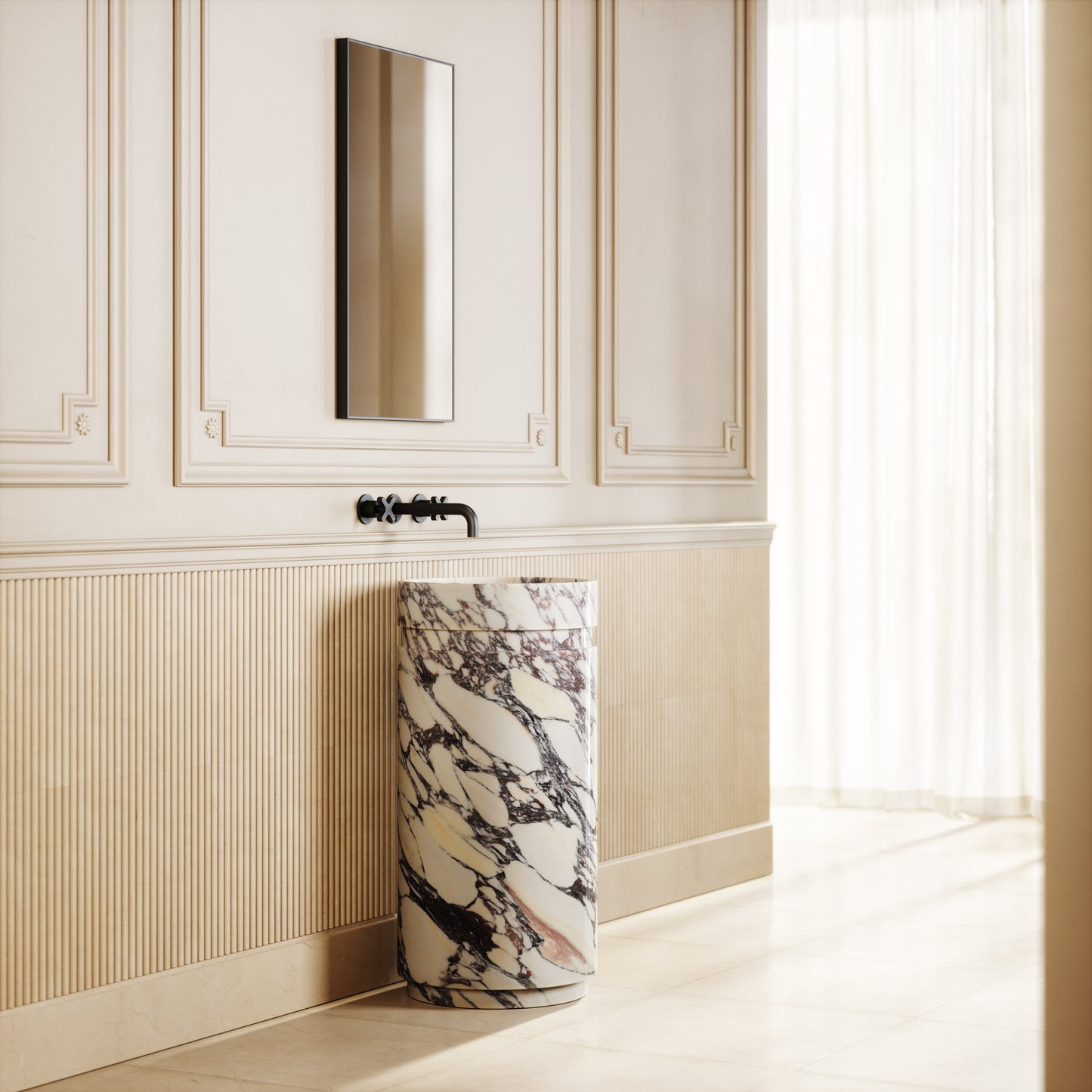 Vaso Calacatta Viola Marble Freestanding Basin 400mm