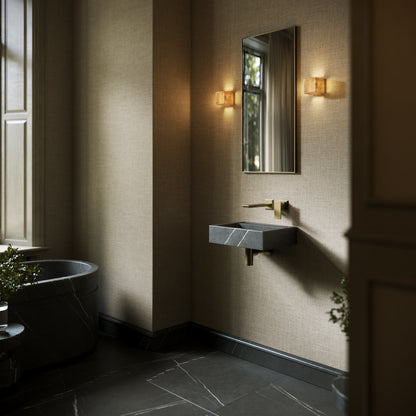 Via Pietra Grey Marble Wall Hung Basin 400mm V2