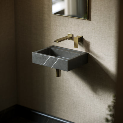 Via Pietra Grey Marble Wall Hung Basin 400mm V2