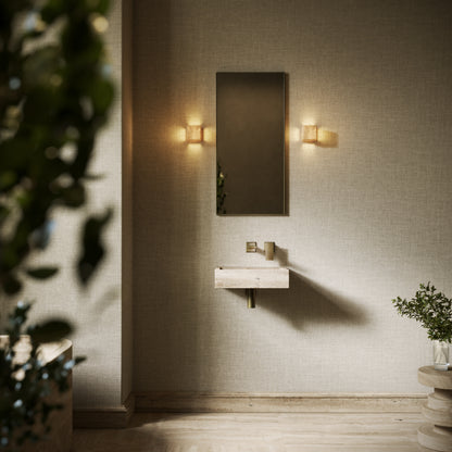 Via Travertine Stone Wall Hung Basin 400mm