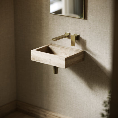 Via Travertine Stone Wall Hung Basin 400mm