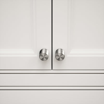 Luxe Knurled Brushed Stainless Furniture Knobs