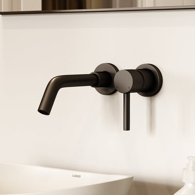 Luxe Wall Mounted Basin Mixer Tap Deep Bronze