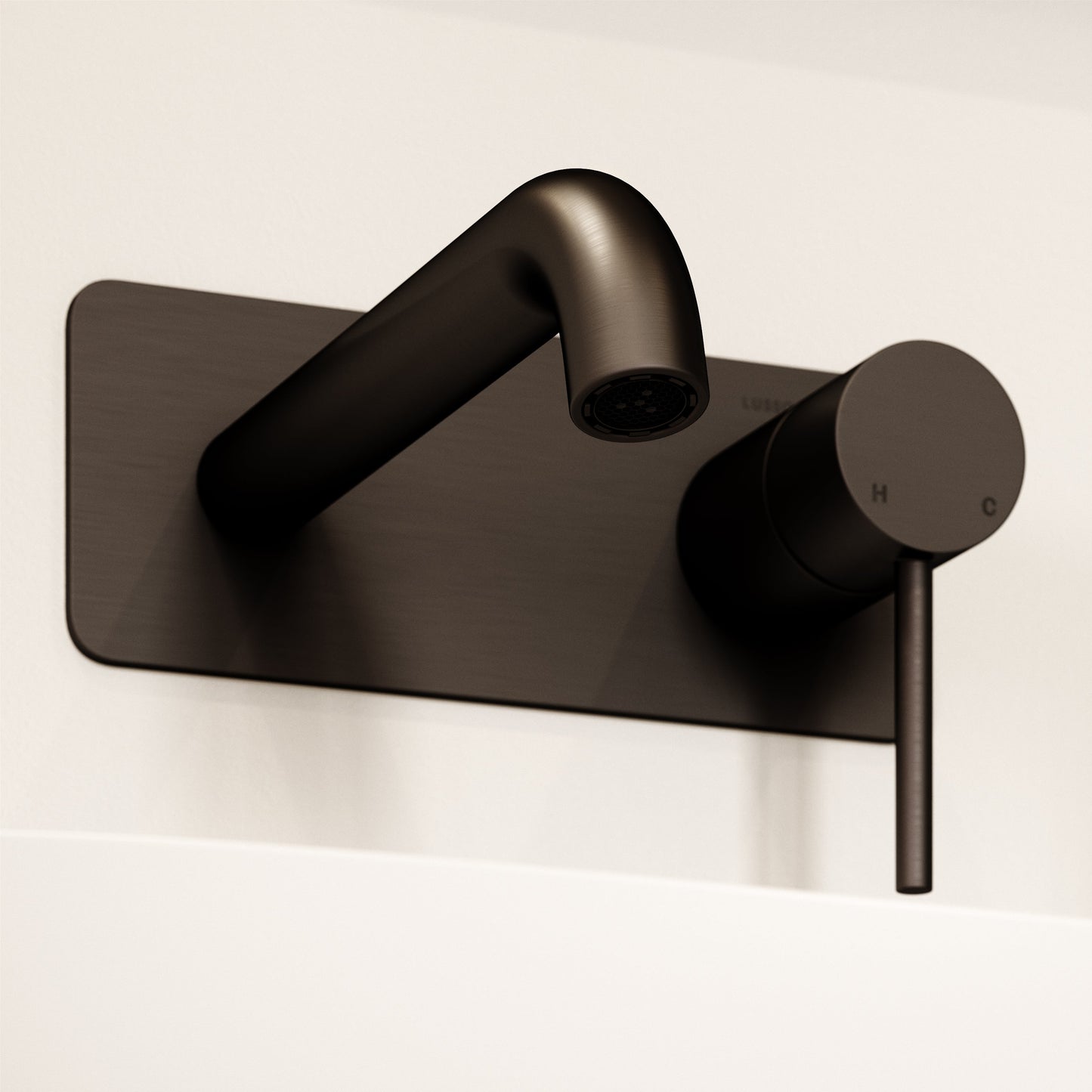 Luxe Deep Bronze Wall Mounted Basin Mixer Tap V2
