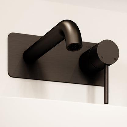 Luxe Deep Bronze Wall Mounted Basin Mixer Tap V2
