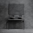 Lomazzo Pietra Grey Marble Countertop Matte Black Vanity Unit 1200mm