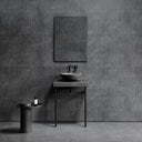 Lomazzo Pietra Grey Marble Countertop Matte Black Vanity Unit 600mm