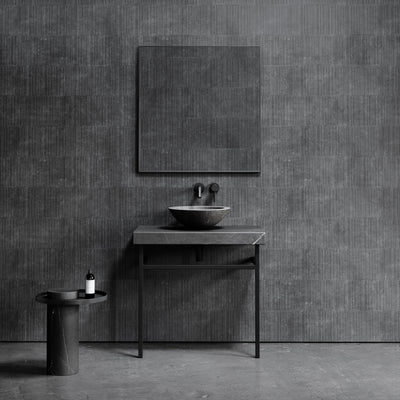 Lomazzo Pietra Grey Marble Countertop Matte Black Vanity Unit 800mm