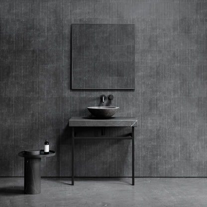 Lomazzo Pietra Grey Marble Countertop Matte Black Vanity Unit 800mm