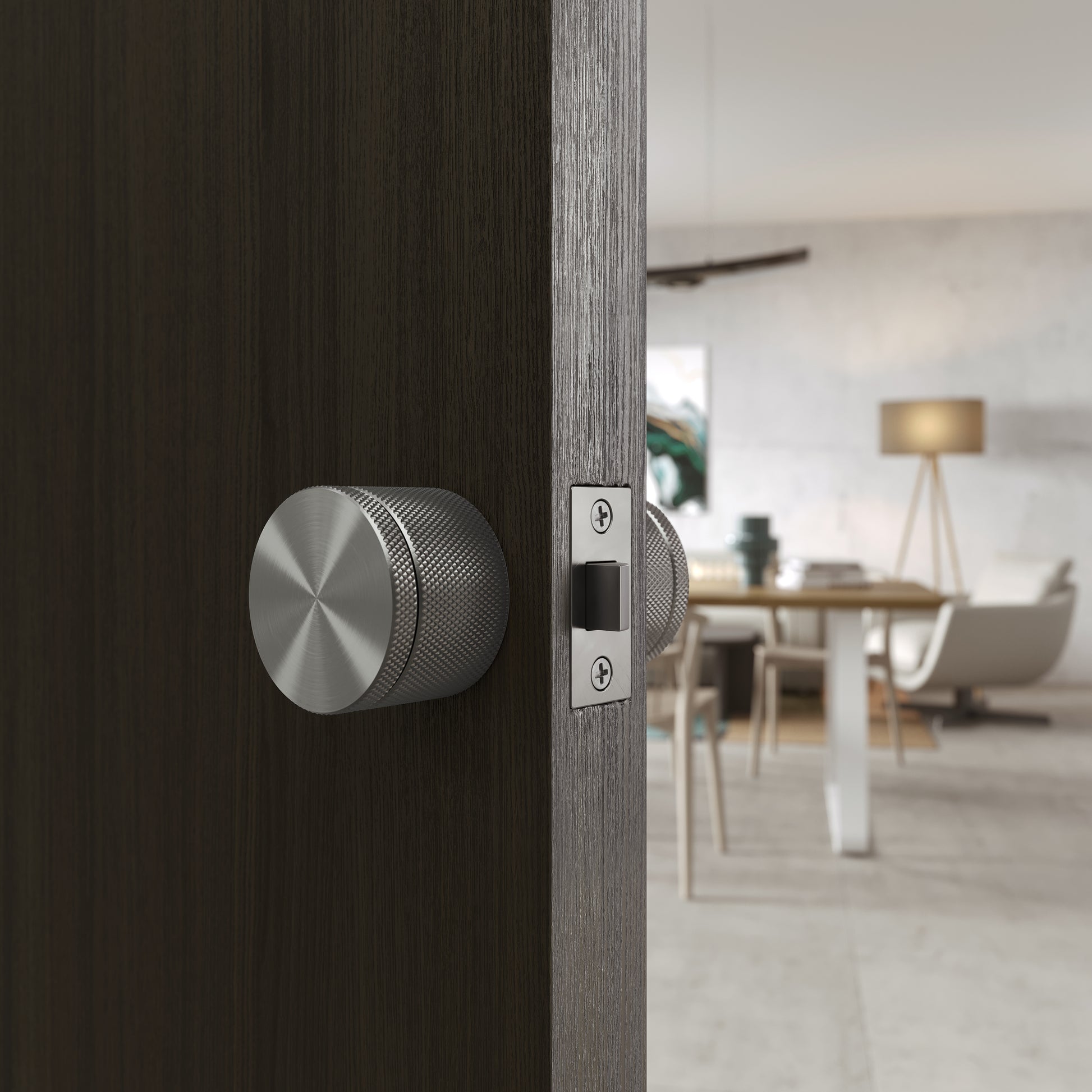 Spectre Knurled Brushed Stainless Internal Door Handles