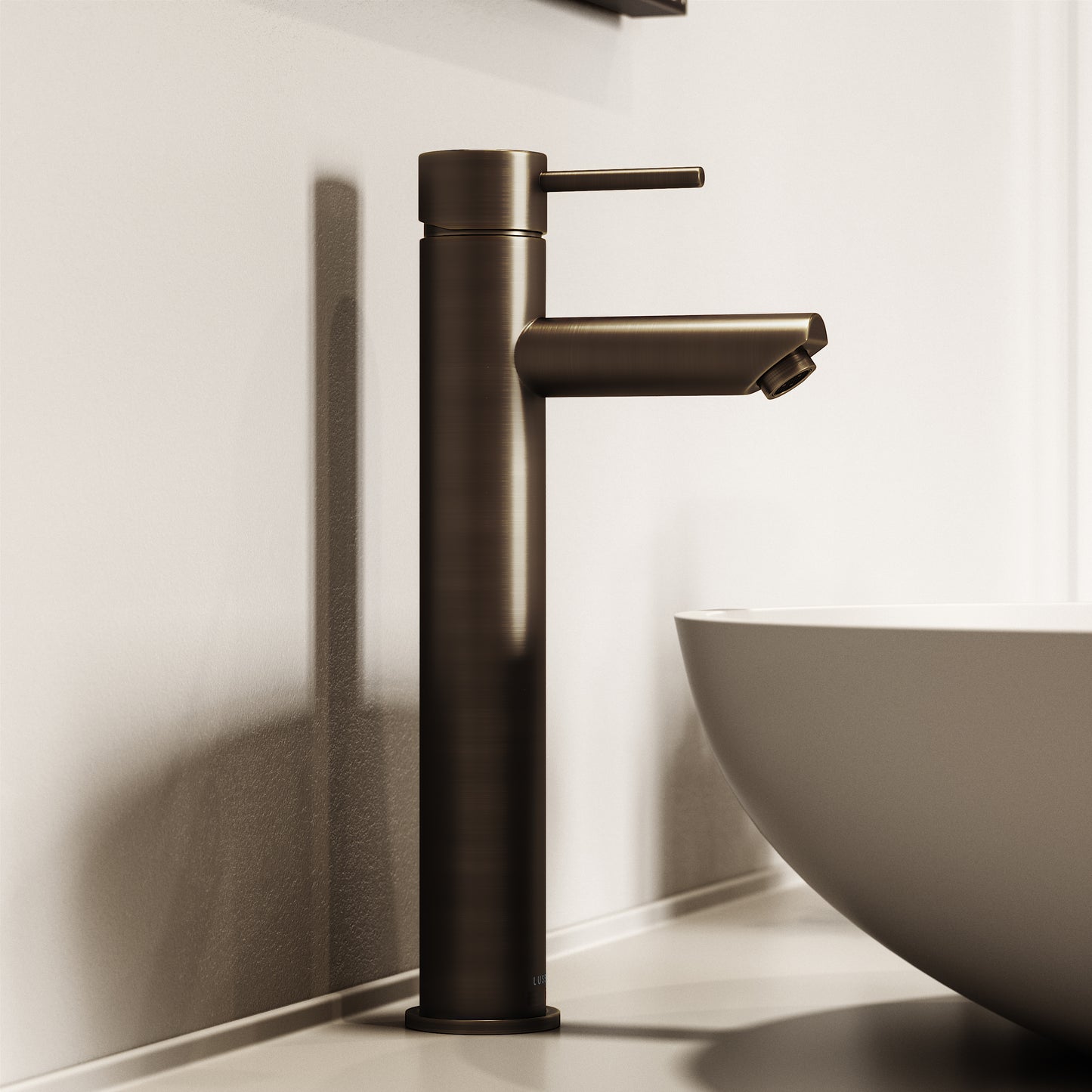Luxe Monobloc Brushed Bronze Basin Tall Mixer Tap