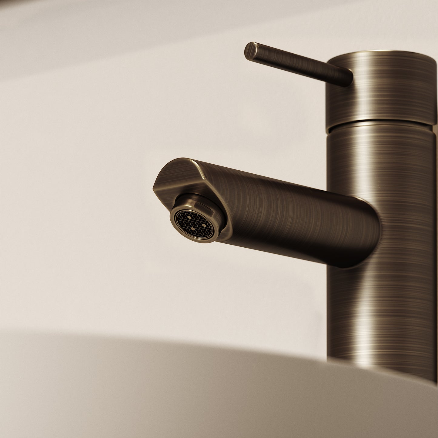 Luxe Monobloc Brushed Bronze Basin Tall Mixer Tap