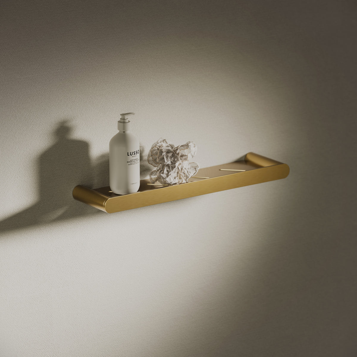 Luxe Brushed Gold Bathroom Shower Shelf