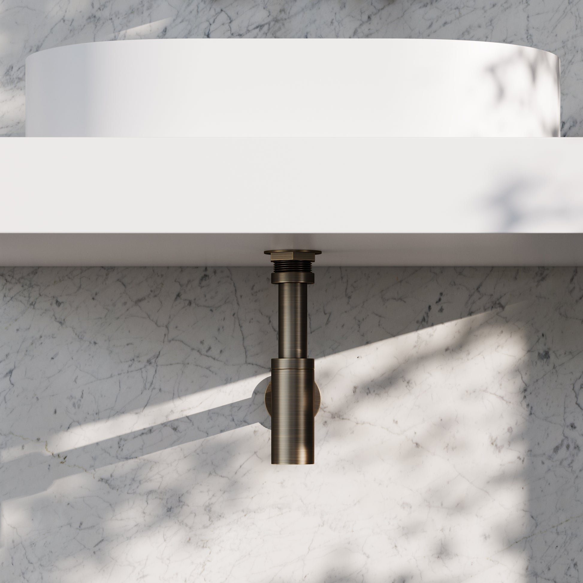 Luxe Brushed Bronze Round Bottle Trap