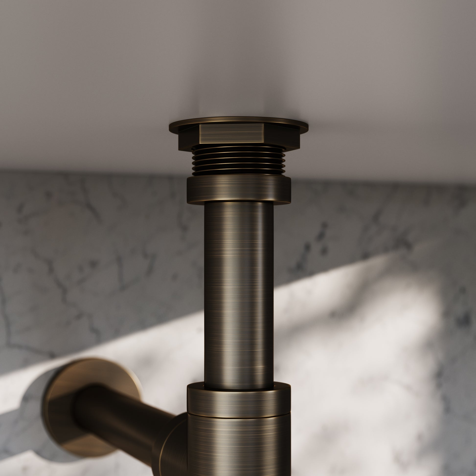 Luxe Brushed Bronze Round Bottle Trap