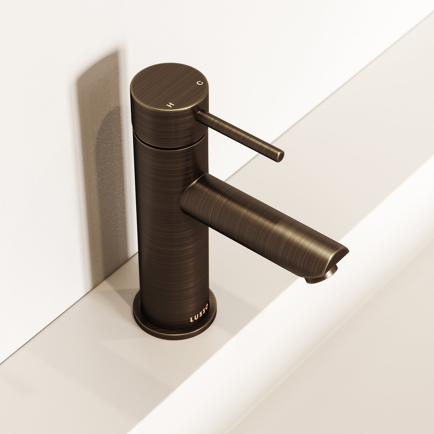 Luxe Monobloc Brushed Bronze Basin Mixer Tap