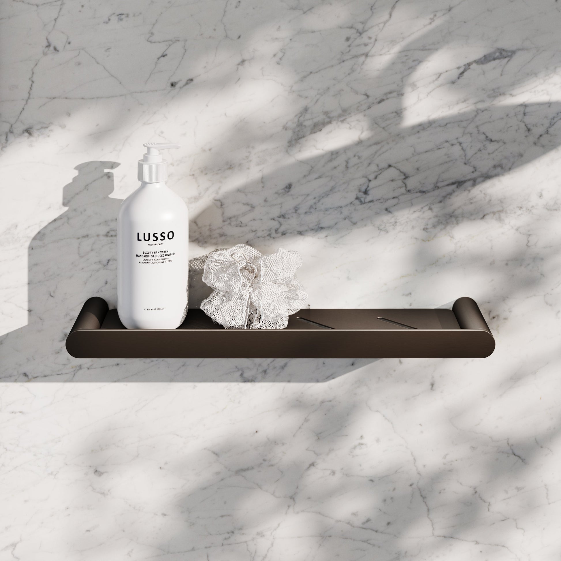 Luxe Deep Bronze Bathroom Shower Storage Shelf