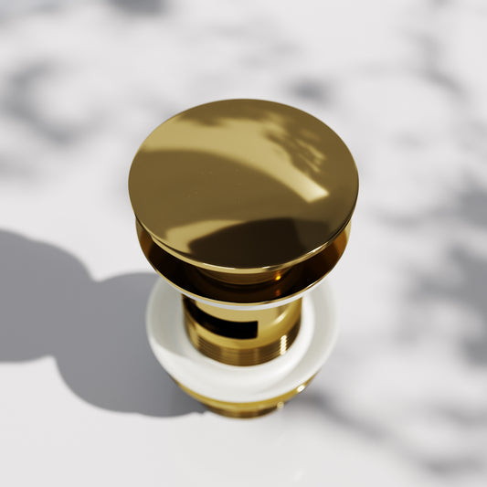 Luxe Polished Brass Slotted Click Clack Basin Waste