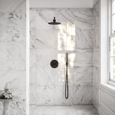 Luxe Deep Bronze Thermostatic Shower with Handheld Shower