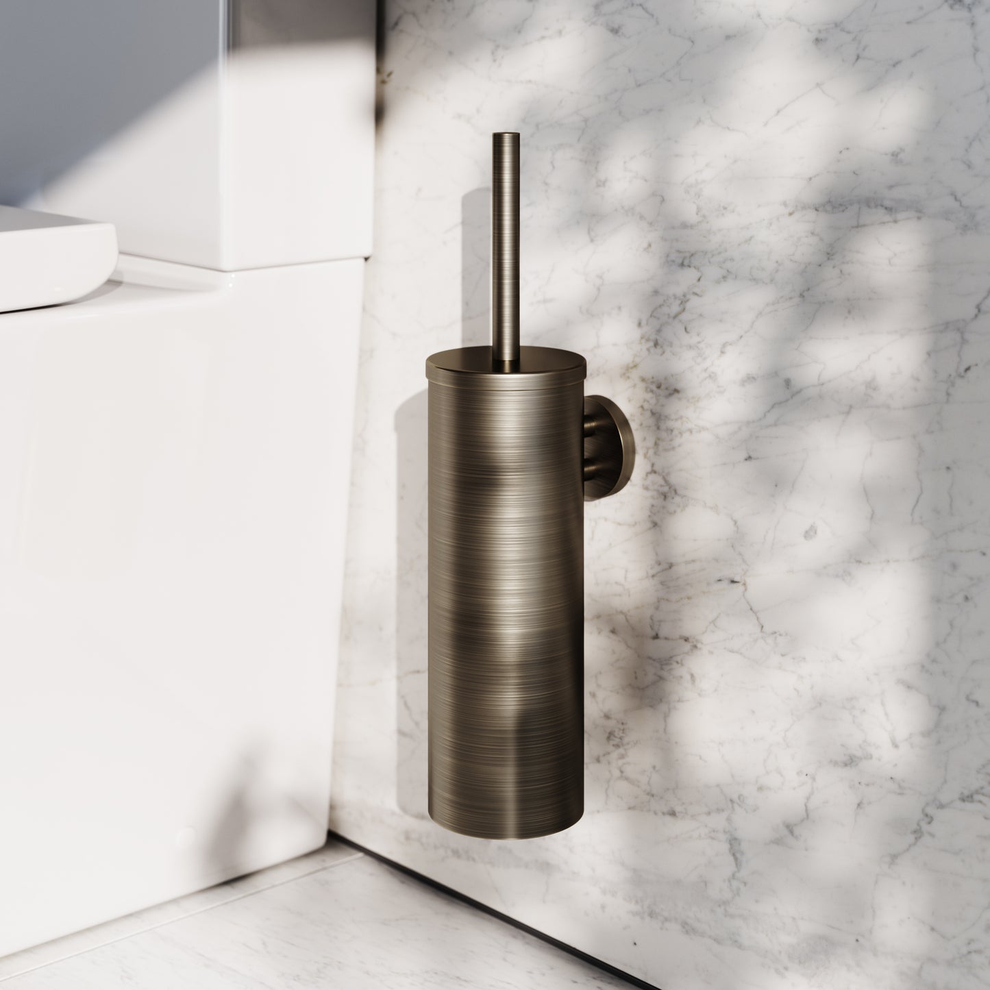 Luxe Brushed Bronze Wall Mounted Toilet Brush