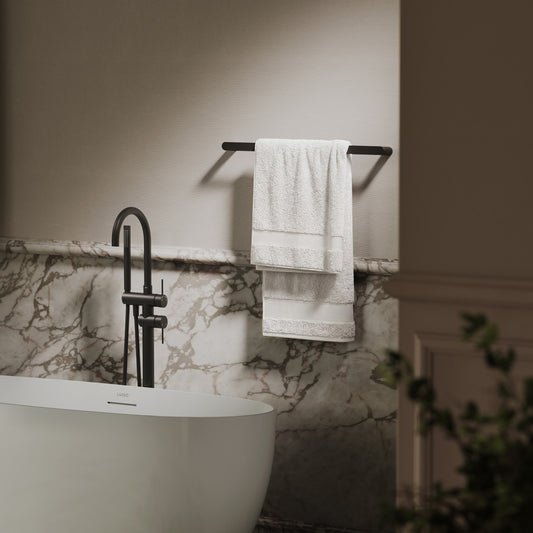 Luxe Matte Black Towel Bar Rail 600mm