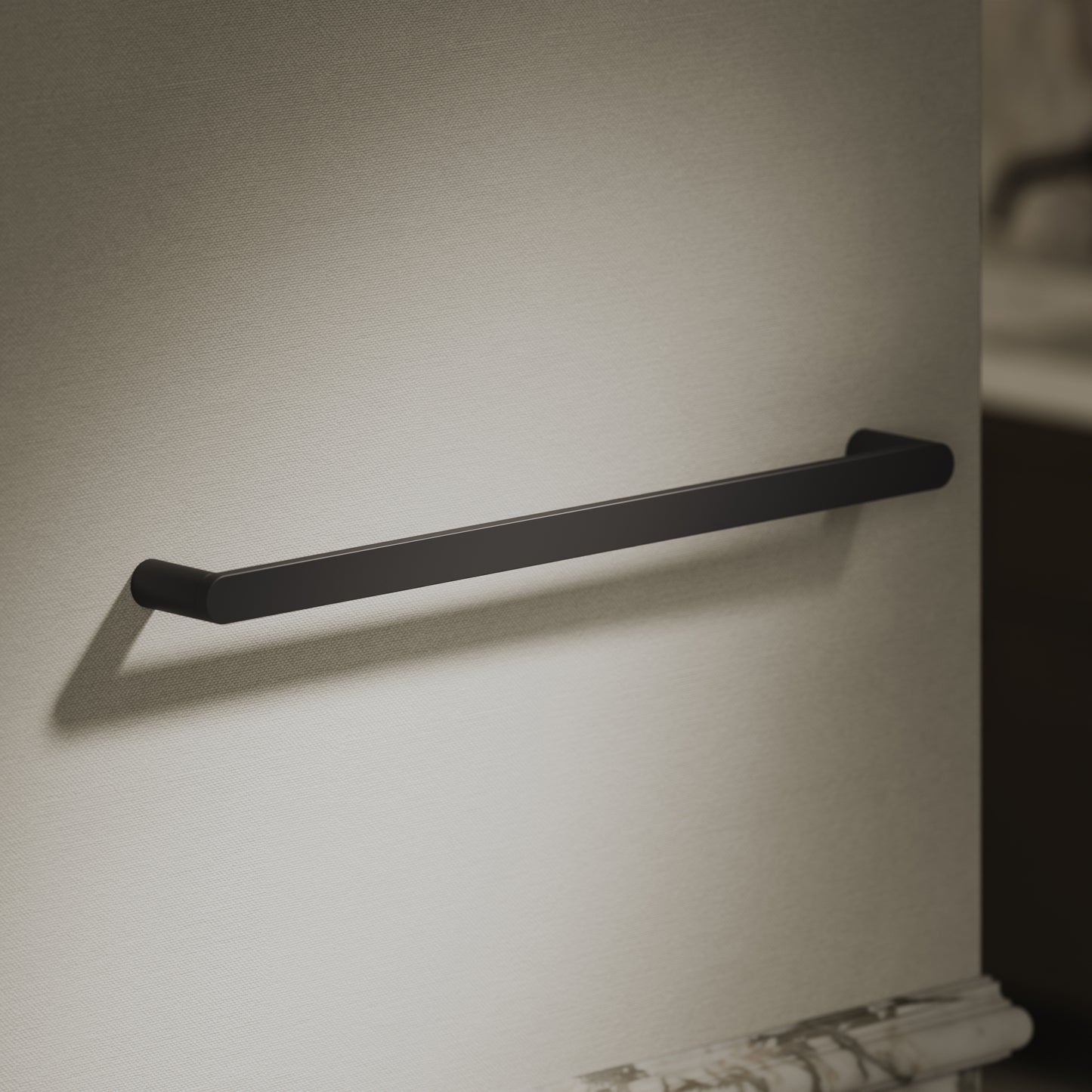 Luxe Matte Black Towel Bar Rail 600mm