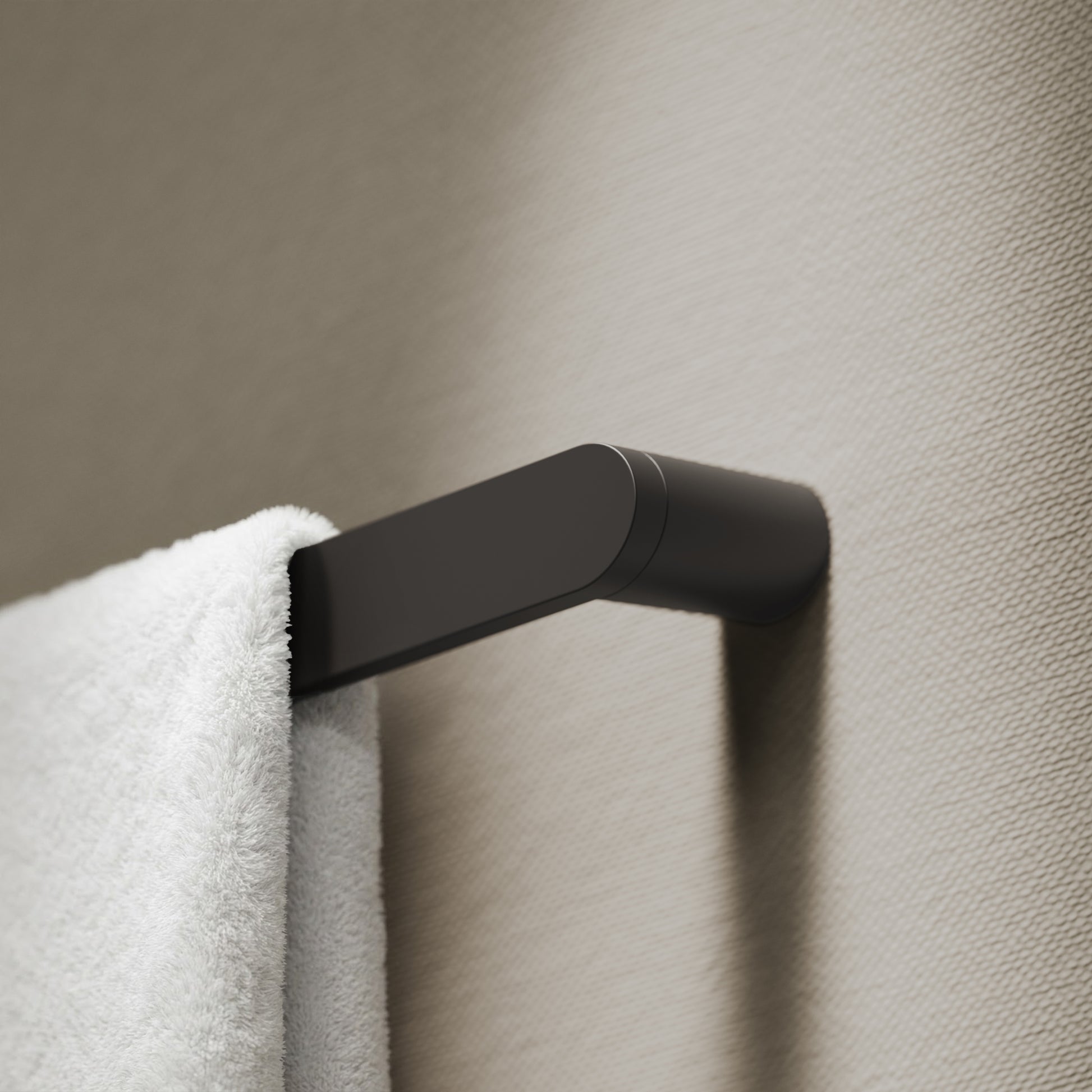 Luxe Matte Black Towel Bar Rail 600mm