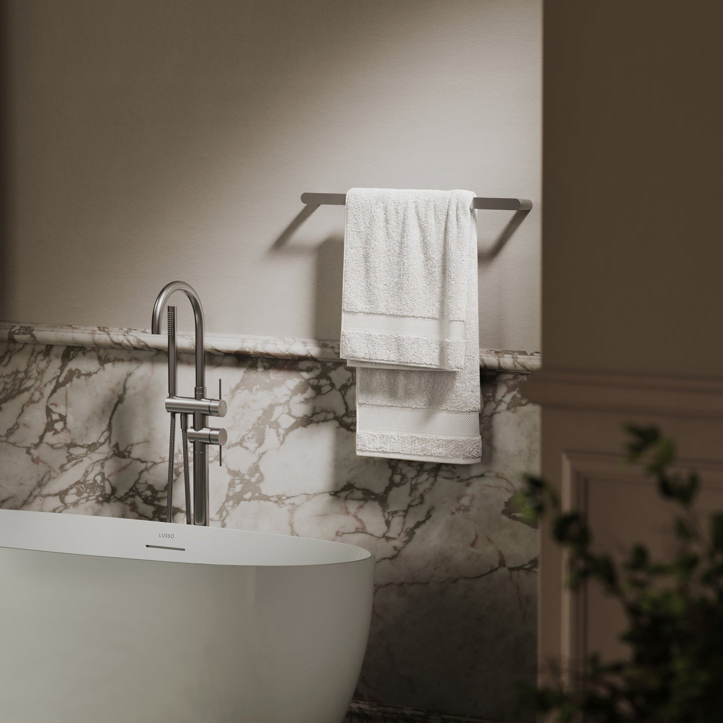 Luxe Brushed Stainless Towel Bar Rail 600mm