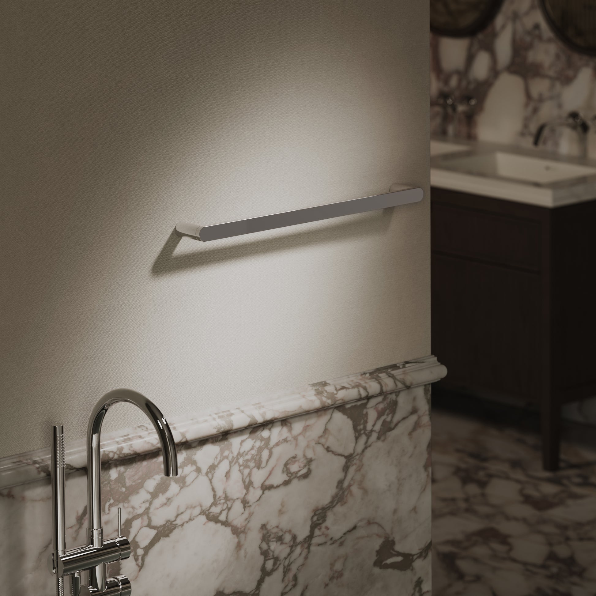 Luxe Chrome Towel Bar Rail 600mm