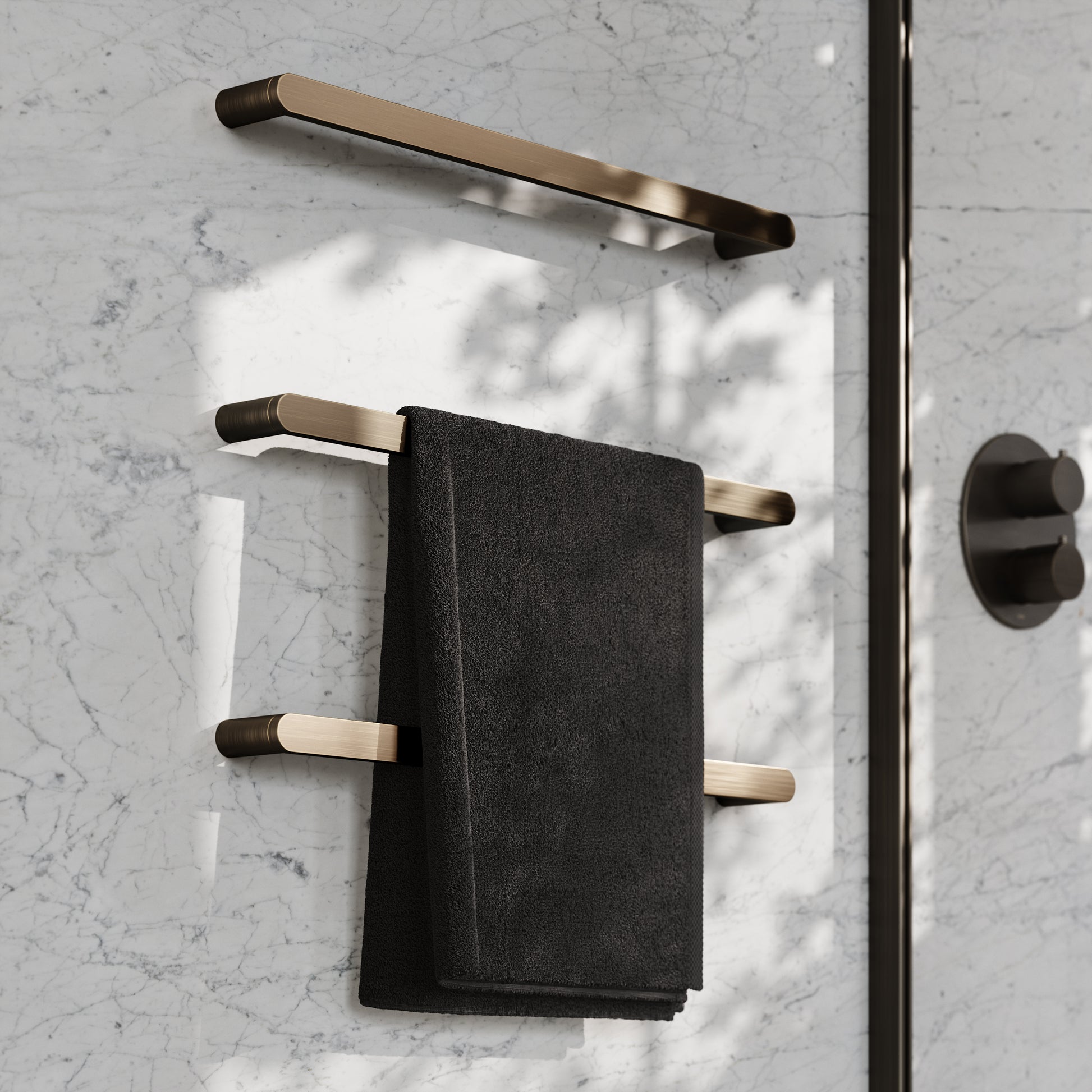 Luxe Brushed Bronze Towel Bar Rail 600mm